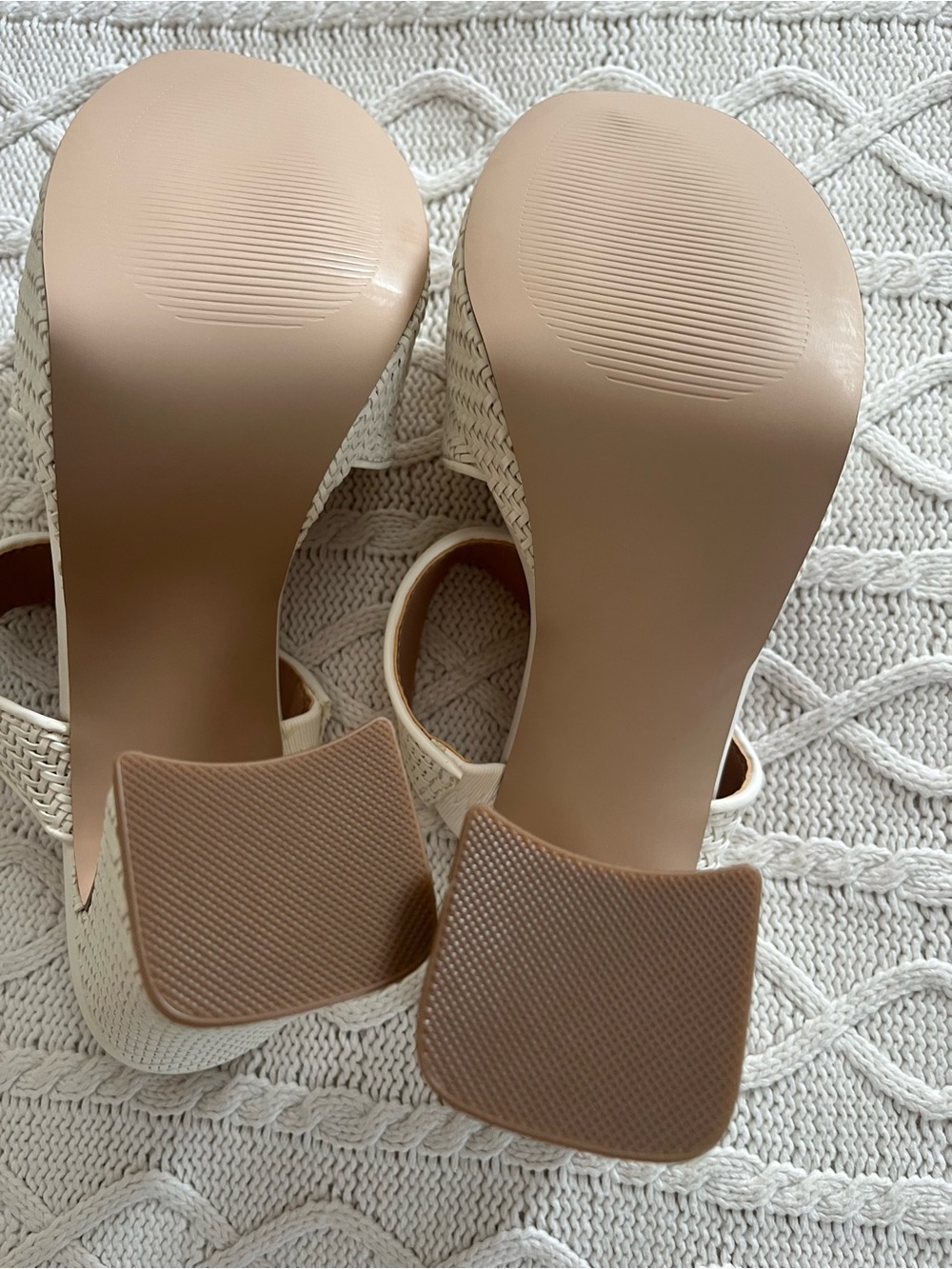 Steve Madden “Stance” Cream Woven Slip On Platform Sandal Various Sizes - Picture 13 of 14